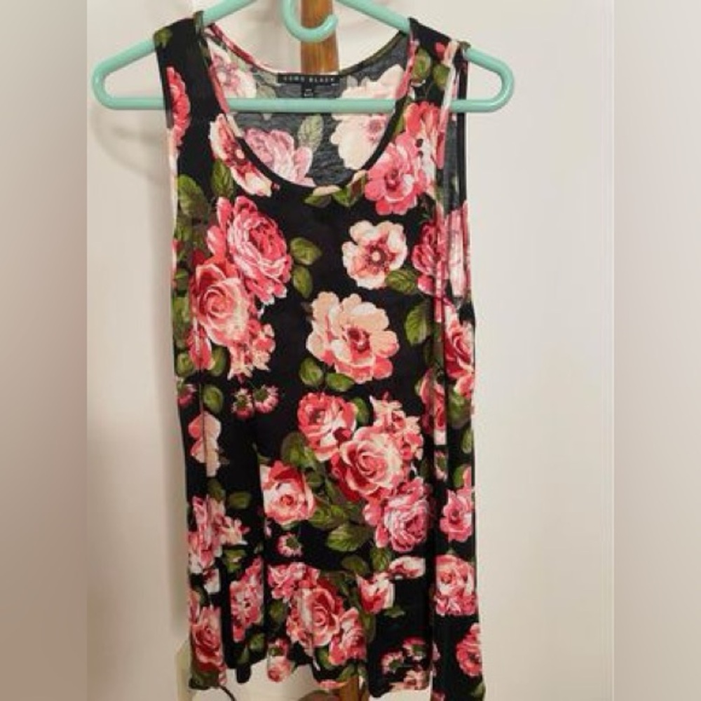 Como Black floral mini dress